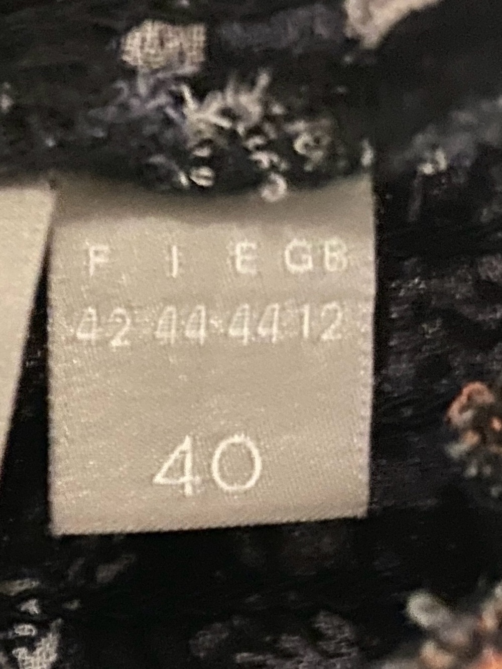 B. Copenhagen Floral Smocked Neck Sheer Blouse Black Burnt Apricot Paisley US M - Picture 9 of 14